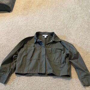 Old Navy Semi Cropped Utility Jacket in Olive